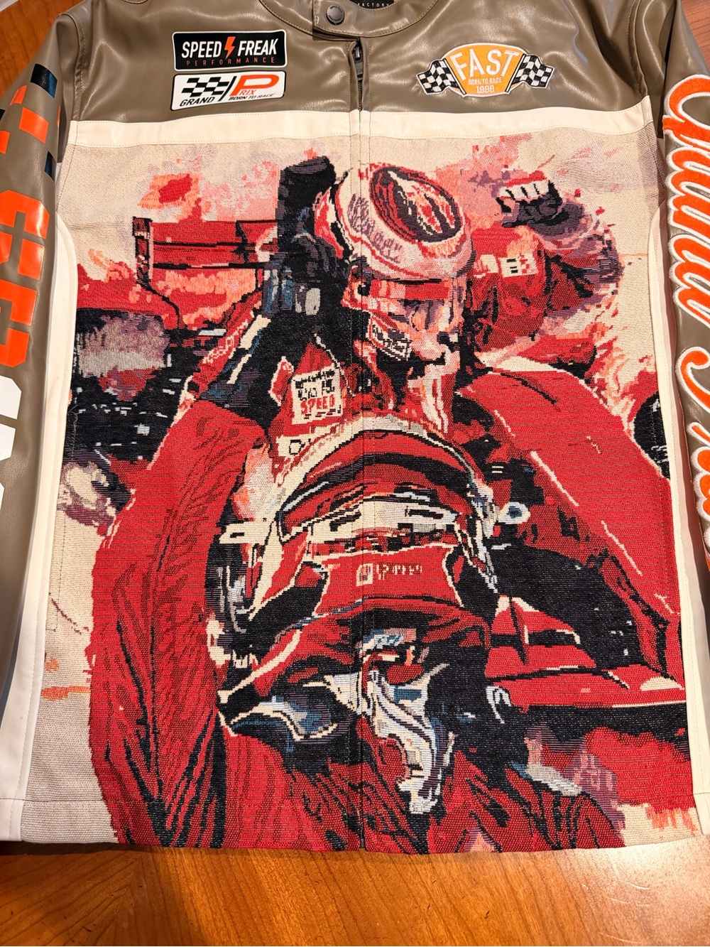 🏁 Copper Rivet "Speed Freak" Tapestry Racing Moto Jacket 🏁 - Picture 4 of 12